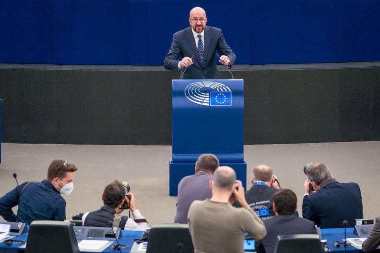 Nuotrauka 9: EP Plenary session - Key debate - Conclusions of the European Council meeting of 24-25 March 2022 - including the latest developments of the war against Ukraine and the EU sanctions against Russia and their implementation