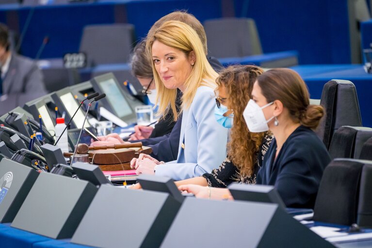 Foto 7: EP Plenary session - Key debate - Conclusions of the European Council meeting of 24-25 March 2022 - including the latest developments of the war against Ukraine and the EU sanctions against Russia and their implementation