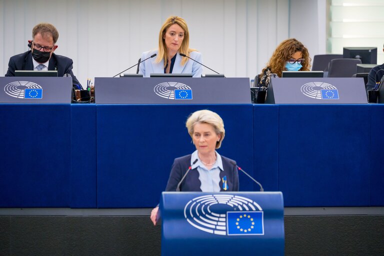 Foto 4: EP Plenary session - Key debate - Conclusions of the European Council meeting of 24-25 March 2022 - including the latest developments of the war against Ukraine and the EU sanctions against Russia and their implementation