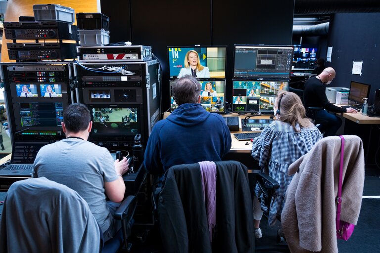 Foto 6: Interview of Roberta METSOLA, EP President by SKY TG24