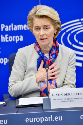 Foto 8: David SASSOLI, EP President meets with Andrej PLENKOVIC, Croatian Prime Minister - Press conference