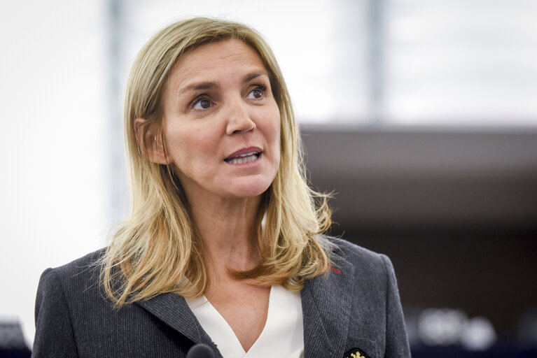 Agnes EVREN in plenary session in the EP in Strasbourg