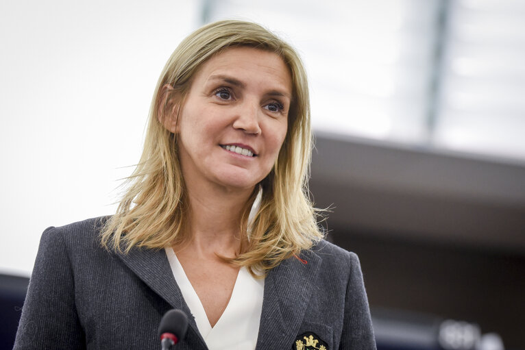 Agnes EVREN in plenary session in the EP in Strasbourg