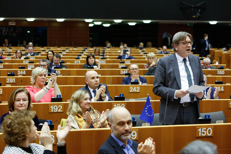 Fotogrāfija 11: EP Plenary session - Withdrawal Agreement of the United Kingdom of Great Britain and Northern Ireland from the European Union andthe European Atomic Energy Community