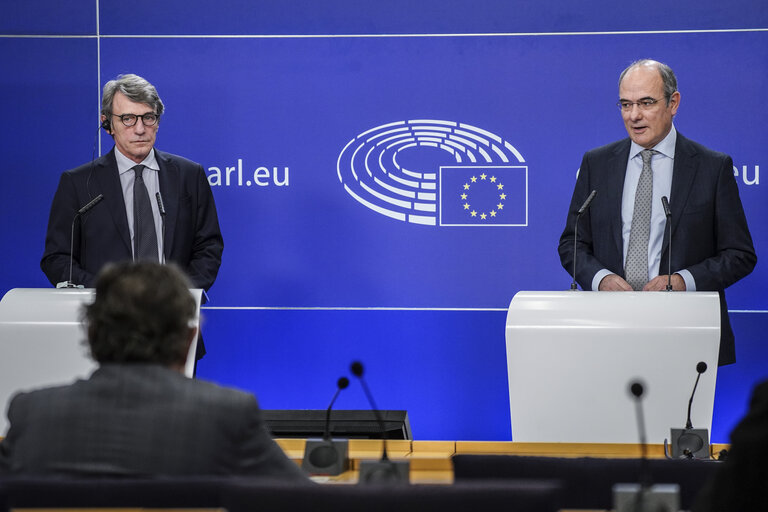 Fotogrāfija 14: Press conference by David SASSOLI, EP President on the Multiannual Financial Framework (MFF)