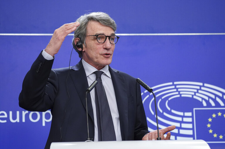 Fotogrāfija 10: Press conference by David SASSOLI, EP President on the Multiannual Financial Framework (MFF)
