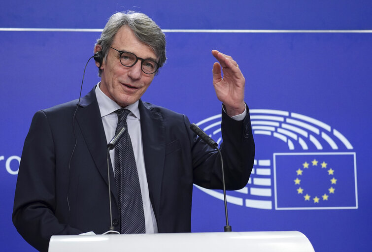 Fotogrāfija 11: Press conference by David SASSOLI, EP President on the Multiannual Financial Framework (MFF)
