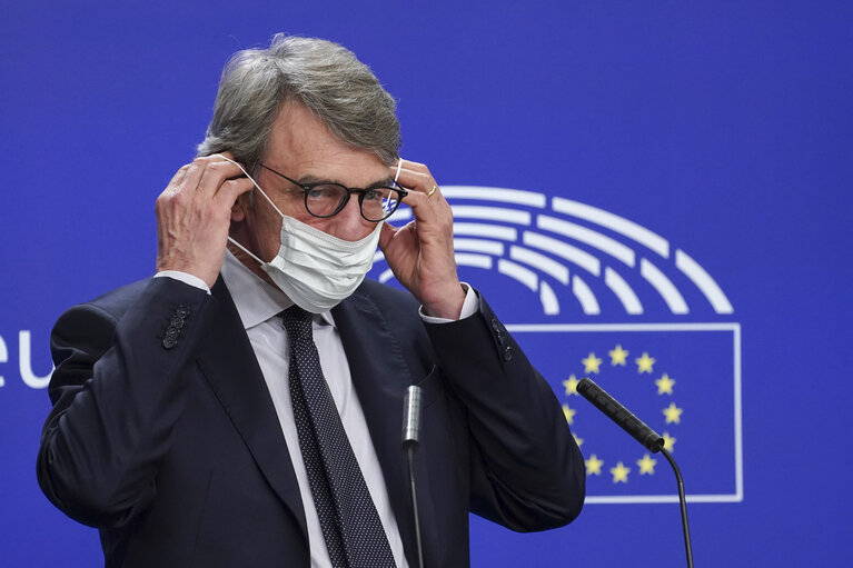 Press conference by David SASSOLI, EP President on the Multiannual Financial Framework (MFF)