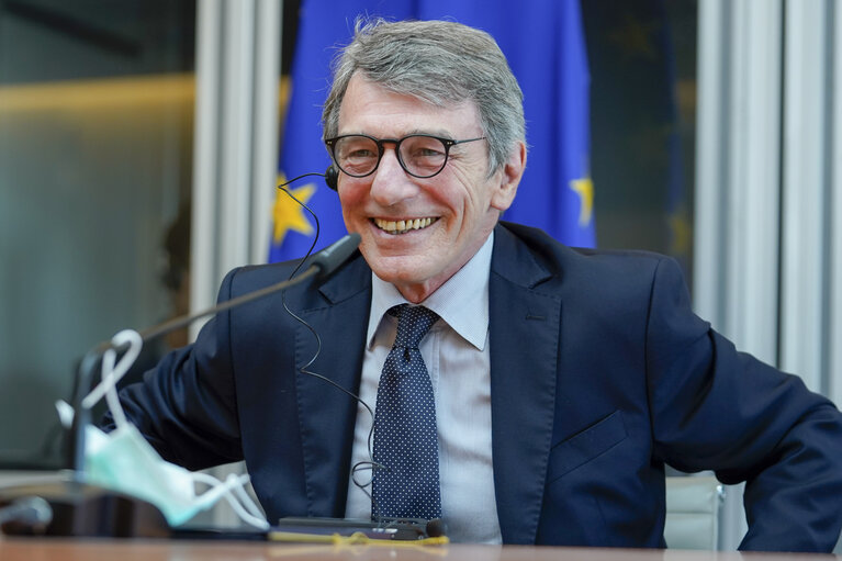 David SASSOLI, EP President meets with Angela MERKEL, German Chancellor -Videoconference meeting