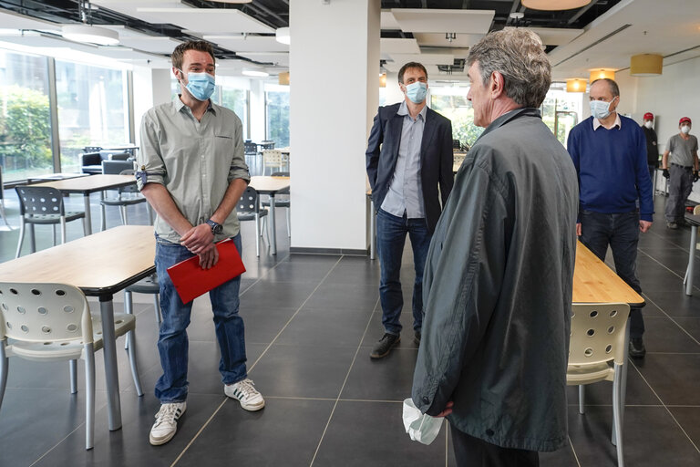 David SASSOLI, EP President visits the EP Kohl building which will be used as a temporary residence for women in a difficult situation in the context of the COVID-19