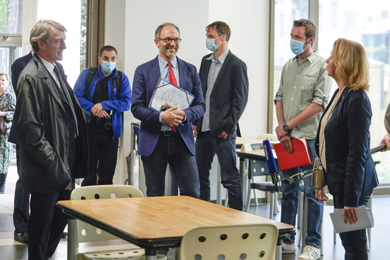 David SASSOLI, EP President visits the EP Kohl building which will be used as a temporary residence for women in a difficult situation in the context of the COVID-19