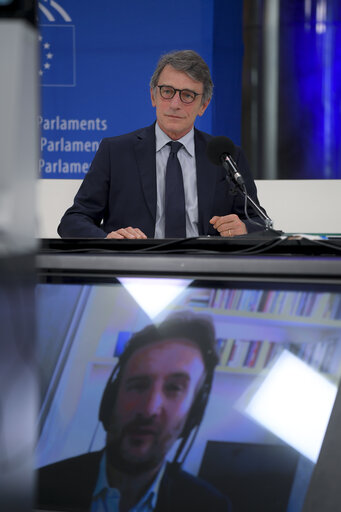 Zdjęcie 5: Press conference by David SASSOLI, EP President on the European Council (EUCO)