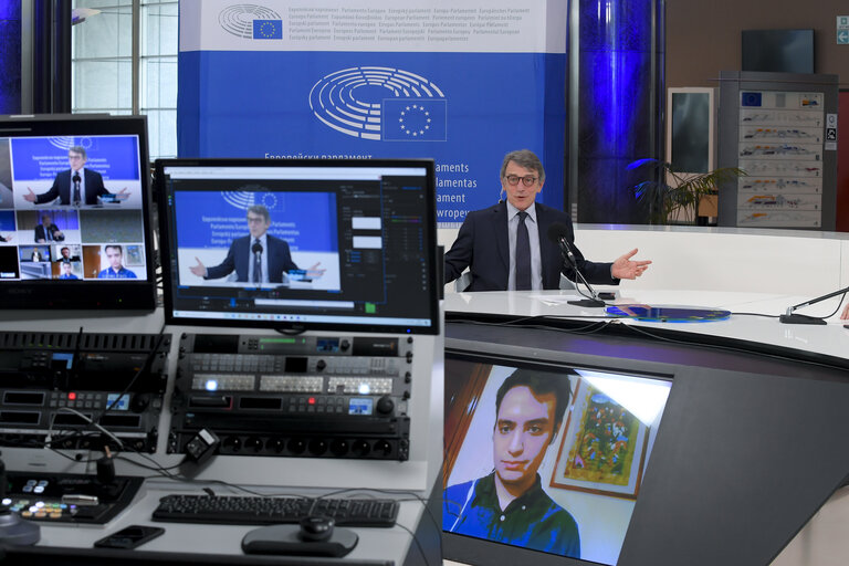 Zdjęcie 7: Press conference by David SASSOLI, EP President on the European Council (EUCO)