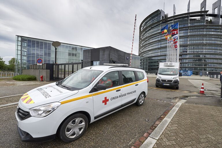 Billede 35: European Parliament in Strasbourg - EP buildings used in the fight against COVID-19 - Preparation of daily meals for people in need