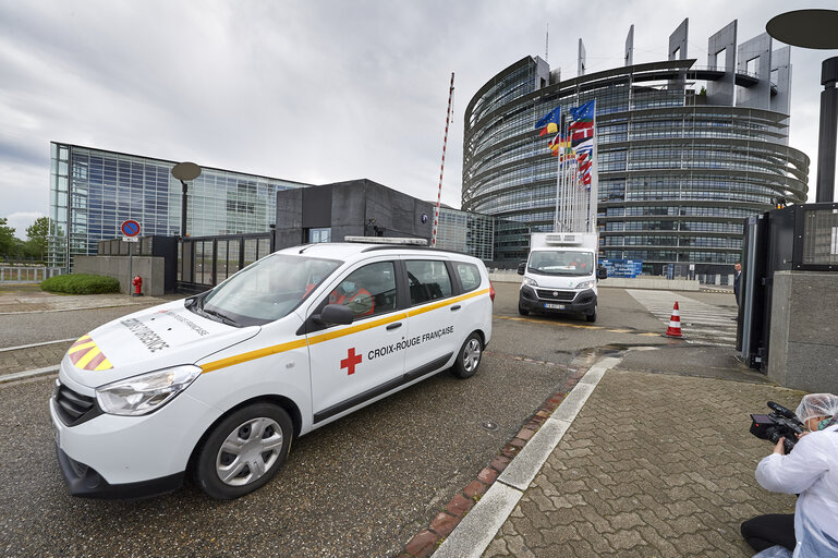 Billede 36: European Parliament in Strasbourg - EP buildings used in the fight against COVID-19 - Preparation of daily meals for people in need