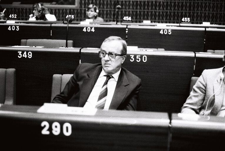 The MEP Rudolf LUSTER during a session in Strasbourg in July 1980.