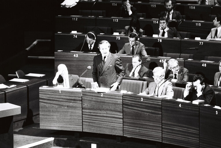 Gaston THORN during a session in Strasbourg in July 1980.