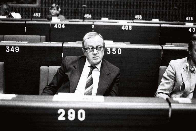 The MEP Rudolf LUSTER during a session in Strasbourg in July 1980.