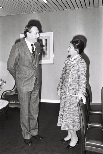 Simone VEIL  EP President meets the new MEP Luc BEYER DE RYKE