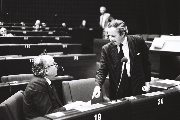 The European Commission President Gaston THORN during a session in Strasbourg in July 1980.