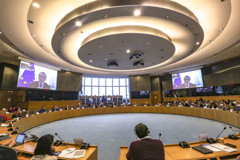 Foto 14: Meeting of the EP Conference of Committee Chairs with David SASSOLI, EP President in visio conference working from home