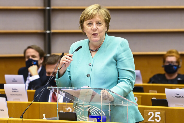 Nuotrauka 20: Plenary session - Presentation of the programme of activities of the German Presidency - First round of Political group leaders - MEPs Debate