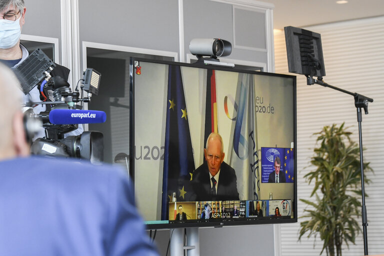 Foto 17: David SASSOLI, EP President takes part of the Opening of the G7 Speakers meeting Addressing the Climate Crisis with economic and Environmental justice for all