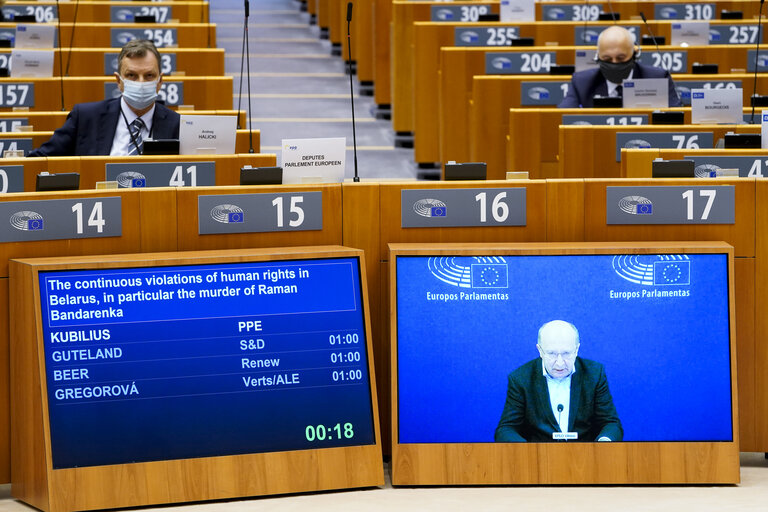 EP Plenary session - The continuous violations of human rights in Belarus, in particular the murder of Raman Bandarenka