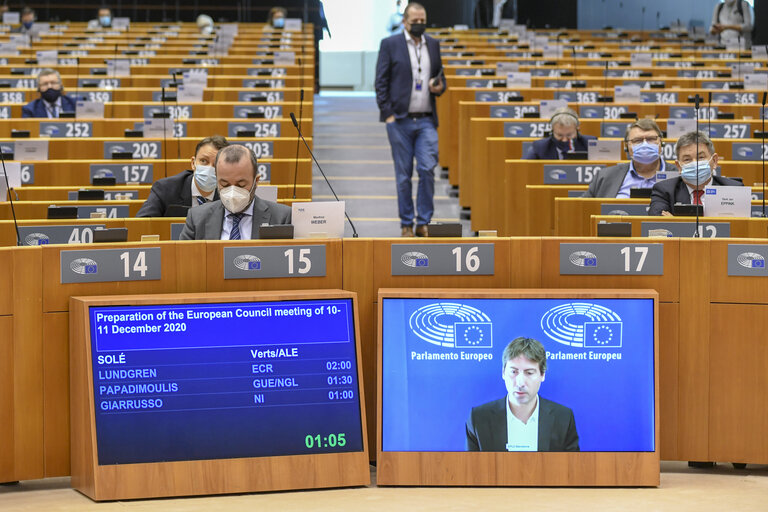 Fotografie 37: EP Plenary session - Preparation of the European Council meeting of 10-11 December 2020