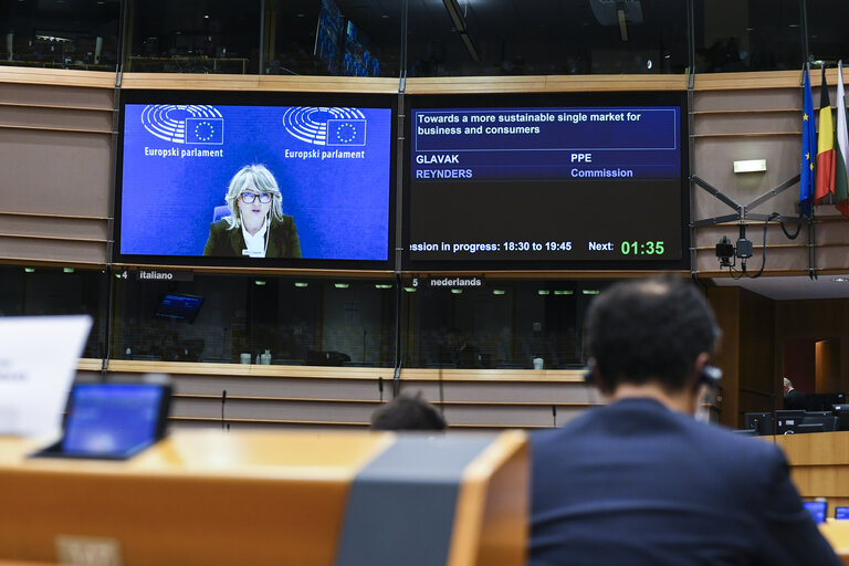 Foto 3: EP Plenary session  - Towards a more sustainable single market for business and consumers