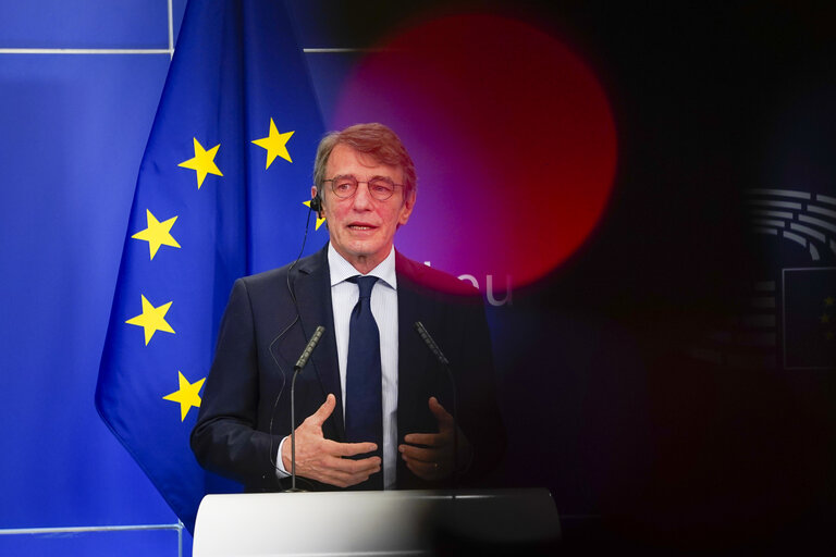 Foto 1: Press conference by David SASSOLI, EP President - EU long term budget - MFF
