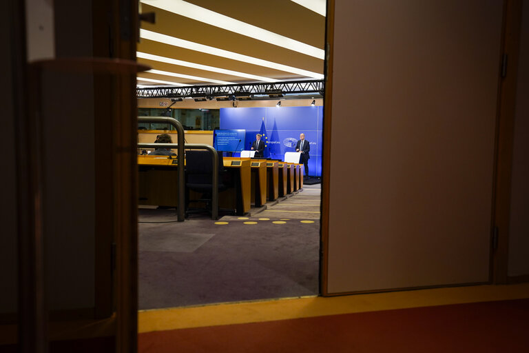 Foto 5: Press conference by David SASSOLI, EP President - EU long term budget - MFF