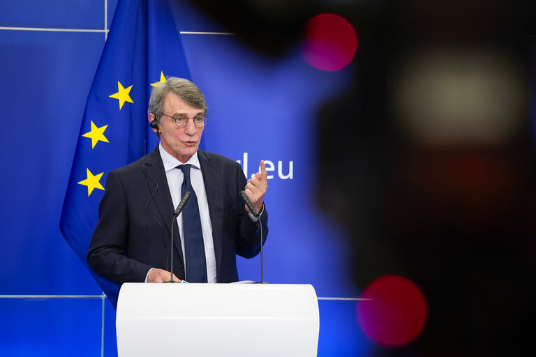 Press conference by David SASSOLI, EP President - EU long term budget - MFF