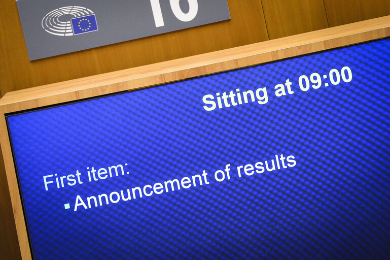 EP Plenary session - Announcement of the results of the voting session (19/10)