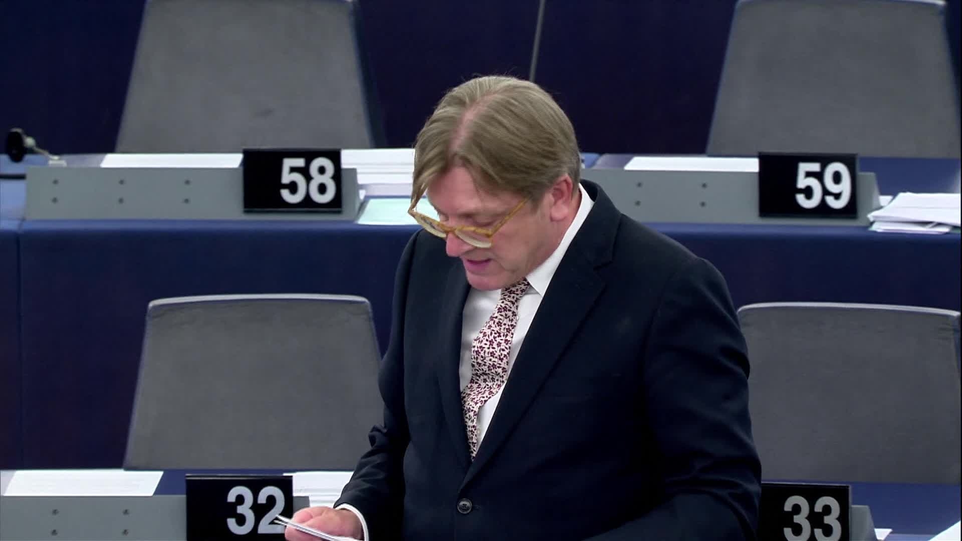 Debate on The rule of law in Romania: One round of Political speakers. Guy VERHOFSTADT (ALDE, BE) (09:33 - 09:35)