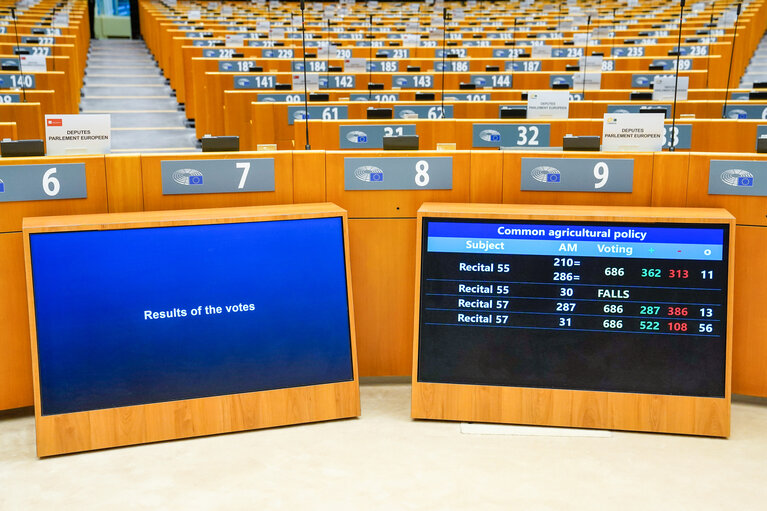 EP plenary session - Announcement of the results of the third voting session (22/10)