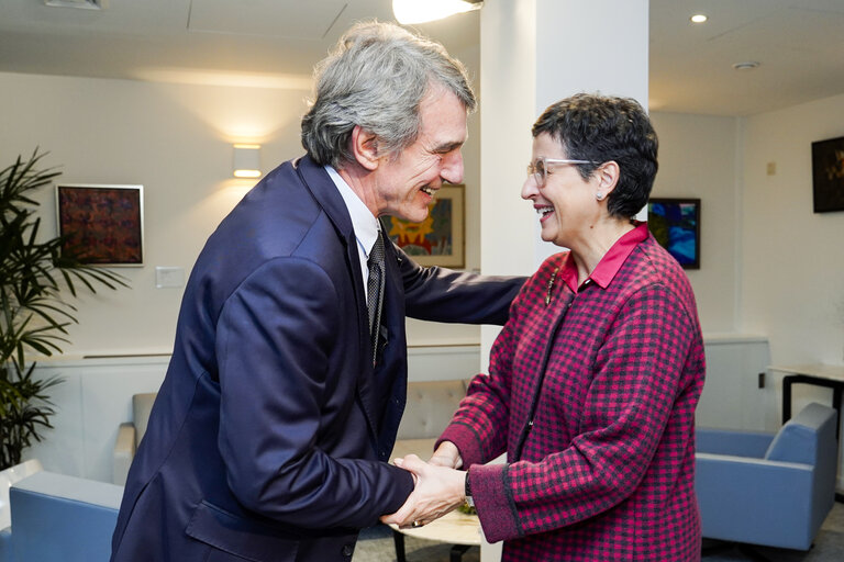 Fotografia 5: David SASSOLI, EP President meets with Arancha GONZALEZ LAYA, Spanish Foreign Affairs Minister