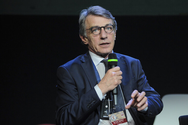 David SASSOLI, EP President, attends a debate at the symposium “The Good Algorithm? Artificial Intelligence, Ethics, Law, Health”