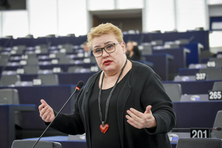 Foto 5: Sirpa PIETIKAINEN in the EP in Strasbourg