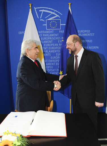 Fotografie 1: Martin SCHULZ - EP President meets with President of Cyprus in the Protocol Room