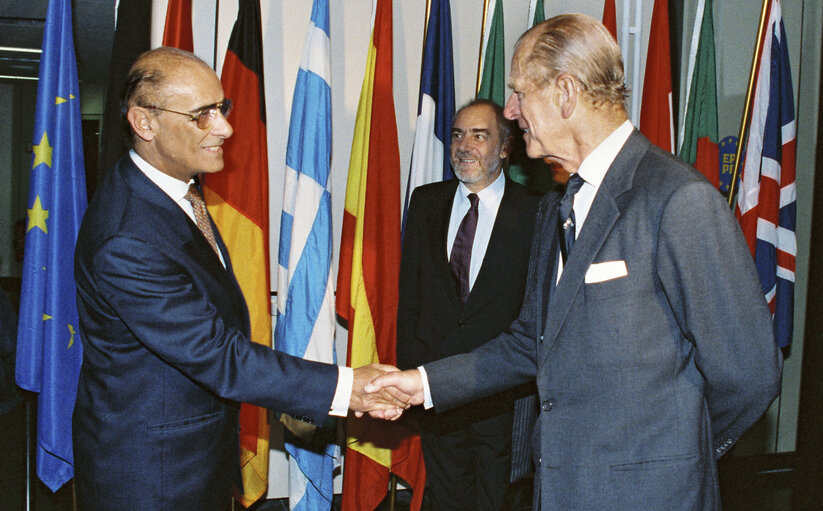 Visit of Prince Philip, the Duke of Edinburgh in Strasbourg in September 1991.