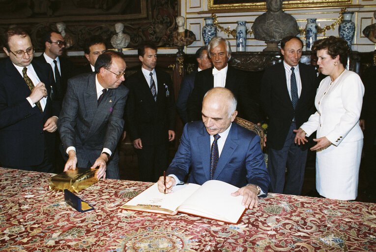 Fotografi 3: Visit of King HUSSEIN of Jordan in Strasbourg in September 1991.