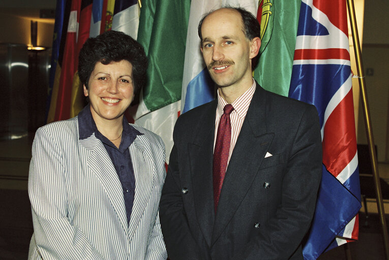 The MEPs Pauline GRREN, Peter SKINNER in Brussels in March 1994.