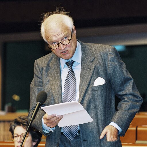 Portrait of MEP Alan Leslie GILLIS during the plenary session at the EP in Strasbourg