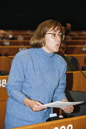 Foto 1: Portrait of MEP Ludivina GARCIA ARIAS in the hemicycle during the Plenary Session at the EP in Brussels