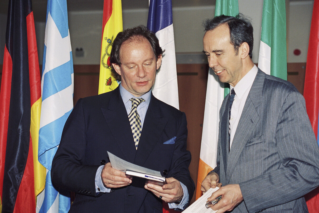 Edward McMILLAN SCOTT with  guest at the EP in Brussels