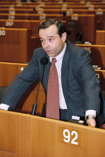 Zdjęcie 1: Portrait of MEP Efthymios CHRISTODOULOU in the hemicycle during the Plenary Session at the EP in Brussels