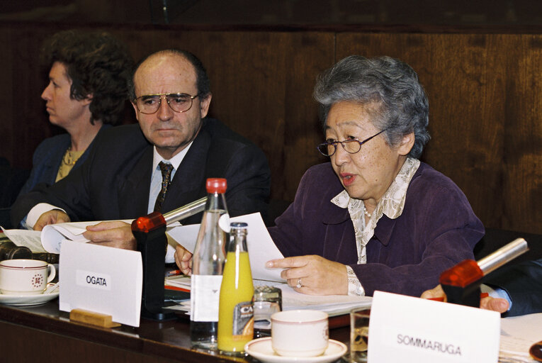 Fotografia 1: Meeting with Abel MATUTES JUAN at the EP in Strasbourg.