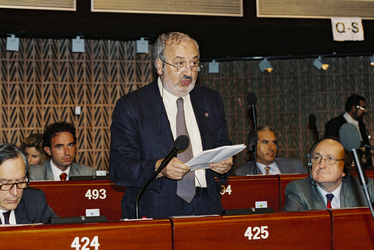 Giancarlo LIGABUE in plenary session in Strasbourg.