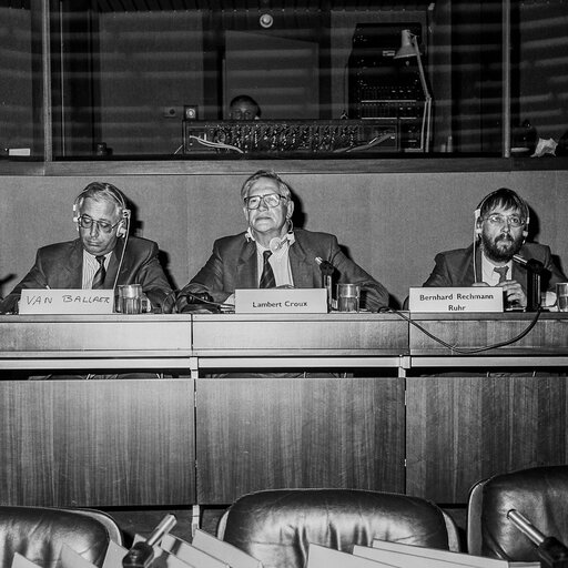 MEP Lambert CROUX chairs a meeting at the European Parliament